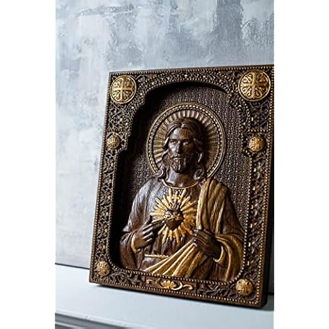 Sacred Heart of Jesus Wood Carving - Kozakworkshop Cover