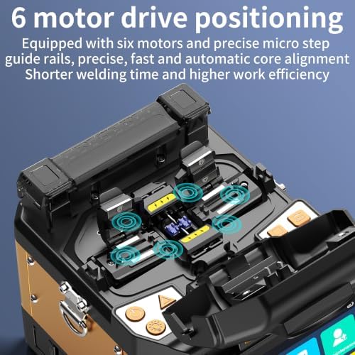 Fiber Fusion Splicer A-80F 6 Motor Core Alignment SM&MM FTTH Fiber Welding, Built-in OPM & VFL, 5" HD Touch Screen, 8s Fast Splicing 18s Heating, with 6700mAh Battery Automatic FTTH Precision — 사진 3
