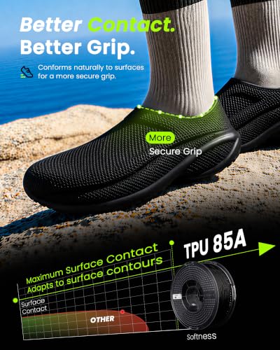Image of AMOLEN 85A TPU 3D Printer Filament 1.75mm Soft Flexible Filament, Tough & Durable, Easy to Print for Shoes, Insoles, Protective Gear, Grips, Cushions & Flexible Parts, Black 1kg