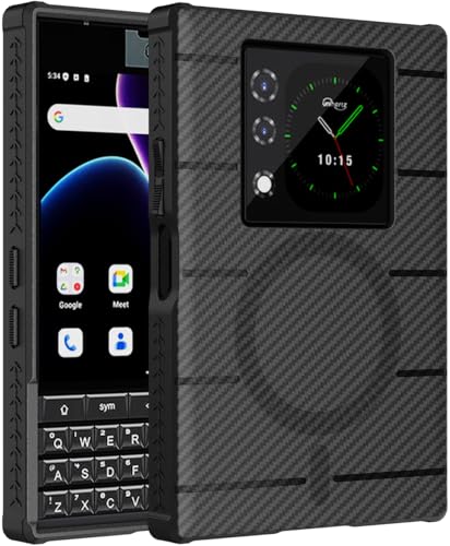 Nakedcellphone Flex Series for Unihertz Titan 2 Phone Case - Compatible with MagSafe Mounts - Black Carbon Fiber Design