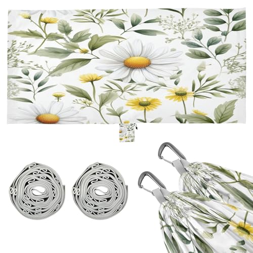 Kigai Daisy Leaves Camping Hammock Durable & Portable Travel Hammock Holds 330lbs with Tree Strapsm, Pocket, Camping Accessories