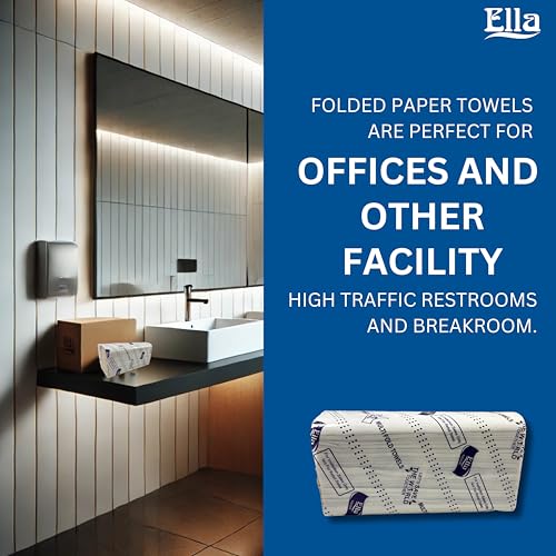 Image of ELLA Brown Multi Fold Tissue Paper I Soft Sustainable Absorbent Durable I Perfect For Commercial Office Home Use I 10 Packs Of 130 Sheets I Free Check Duster Cloth