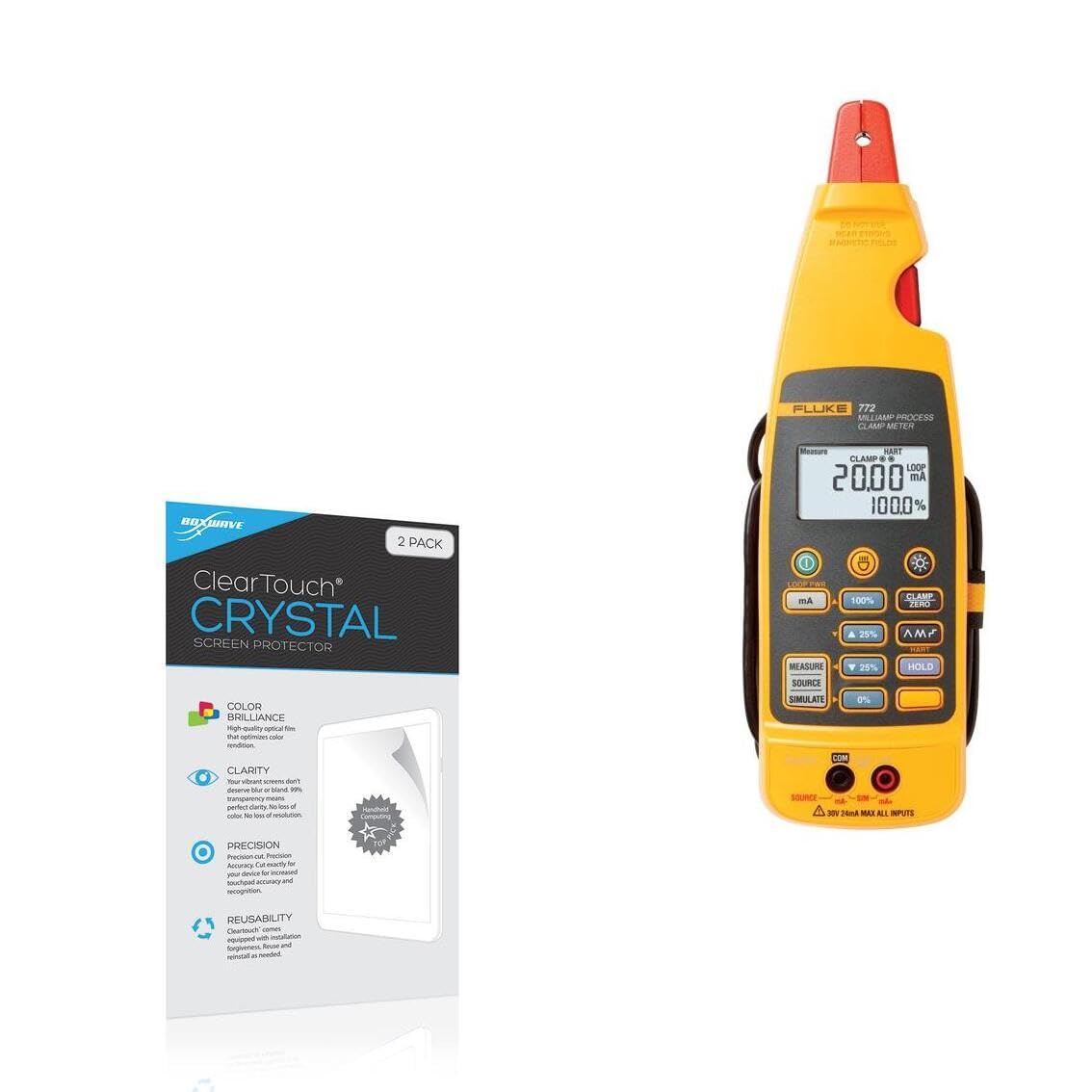 BoxWave Screen Protector Compatible with Fluke 772 - ClearTouch Crystal (2-Pack), HD Film Skin - Shields from Scratches