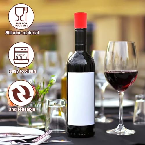 Vodolo VODOLO-153 Silicone Wine Stopper,4Pcs Reusable And Unbreakable Glass Bottle Sealer Covers Wine Stoppers thumb #2