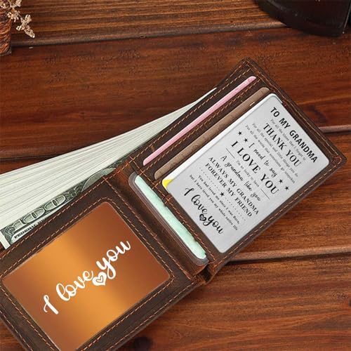 Grandma Gifts for Women, Best Grandma Gifts from Grandchildren, I Love Grandma Wallet Card3