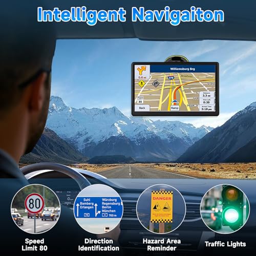 9 Inch Sat Nav, Touch Screen GPS Navigator for Car Truck RV HGV with UK Europe Maps, Lifetime Free Updates, Satnav Support Postcode Search and Voice Guidance - Image 6