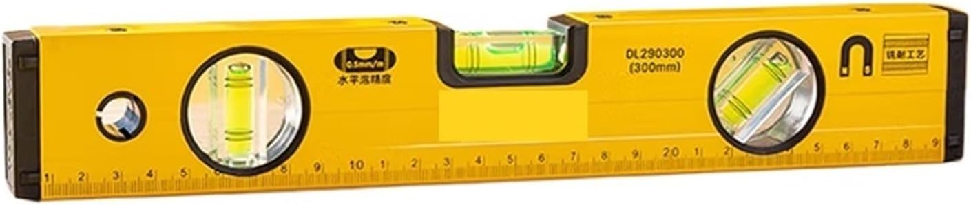 1pc Spirit Level Magnetic Torpedo Level Tool with 3 Vials Shockproof Bubble Level High Visibility Measuring Leveler(300mm)