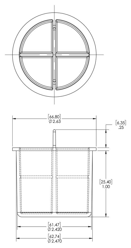 Caplugs QOT401AG1 - Tapón de plástico para tubos tipo K (OT-40, PE-LD, tapa OD 1", ID 2,5", verde (50 unidades)