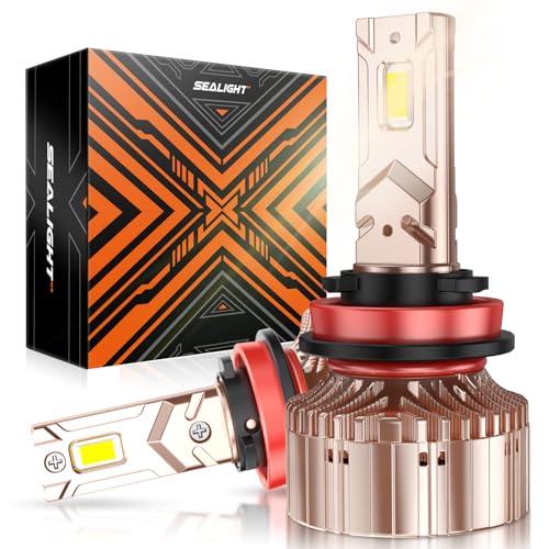 Image of SEALIGHT X6S H11 /H9 /H8 Bulbs 4500K Warm White, 84000LM Ultra Brighter H11 /H16 Light Bulbs, 1:1 Halogen Same Size with Cooling Fan, 5-Min Plug and Play Light, Pack of 2