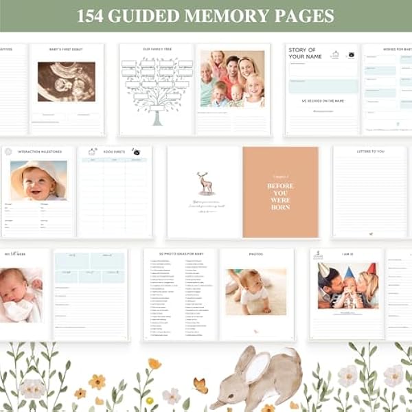 Lanpn Birth Book Girl Boy - The Story of You, Фотоальбом для детей от года до 5 лет, Baby Book birth diary to paste photos, write gift, English