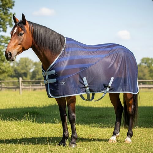 Image of TuffRider Dual Fabric Scrim Sheet-Navy /Grey-72