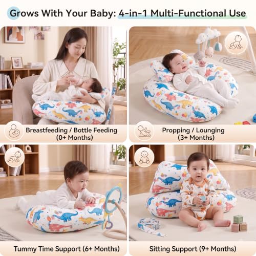 Image of Proliva Feeding Pillow for New Born Baby with Detachable Cover Breast Feeding & Maternity Nursing Pillow for Breastfeeding Support for Baby Feeding Pillow for Mom