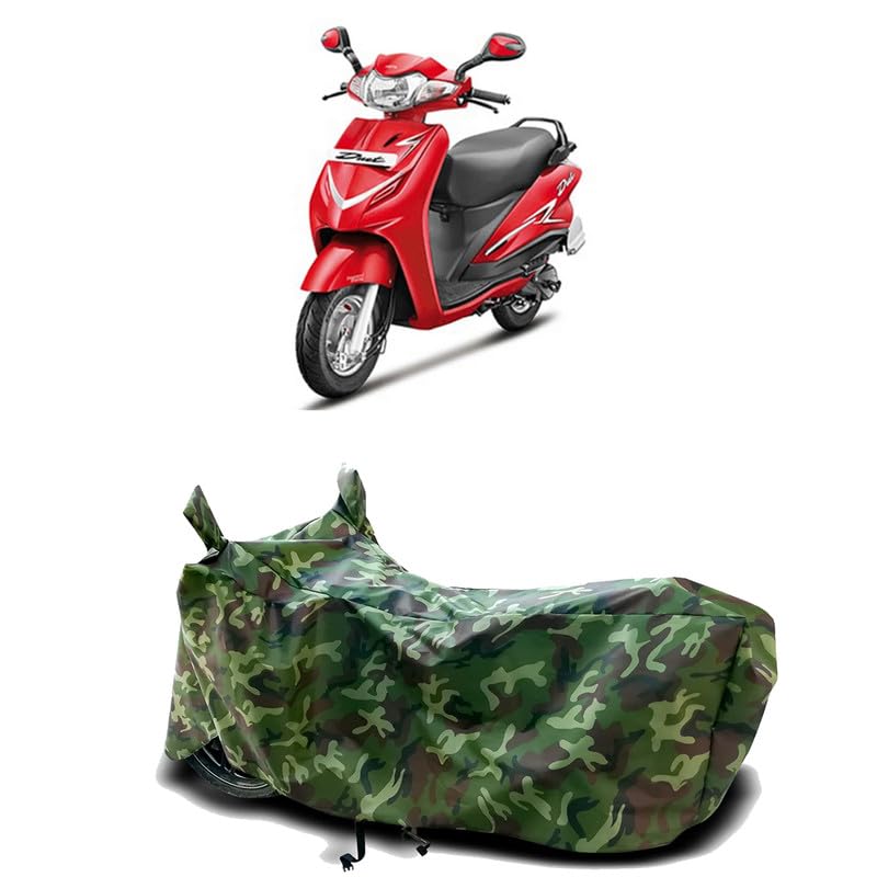 Image of DUFFEL-100% Heat Protection Two Wheeler Bike /Scooty Body Cover for Hero Duet LX 110CC Water Resistance /UV-Rays /Birds Dropping /Scratchproof /Dust Proof /Waterproof[Green Jungle Print]
