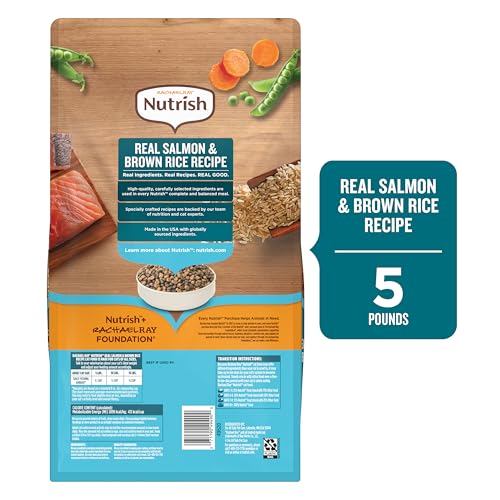 Nutrish Dry Cat Food, Salmon & Brown Rice Recipe, 5 lb. Bag (Rachael Ray) - image 3