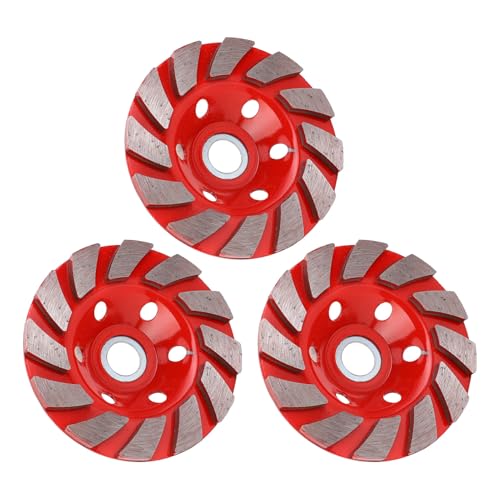 3Pcs Concrete Grinding Wheel 12 Segment Cup for Angle Grinder Polishing Stone Cement Marble 10mm Carmine
