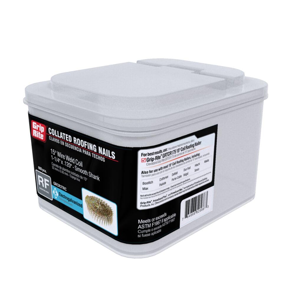 Grip-Rite Roofing Nails - 600 Electro-Galvanized -5 Grip-Rite Roofing Nails - 600 Electro-Galvanized -5