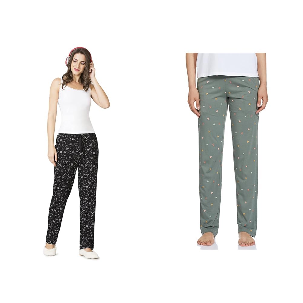 Women Allover Print & Functional Pocket Lounge Pant-image-24
