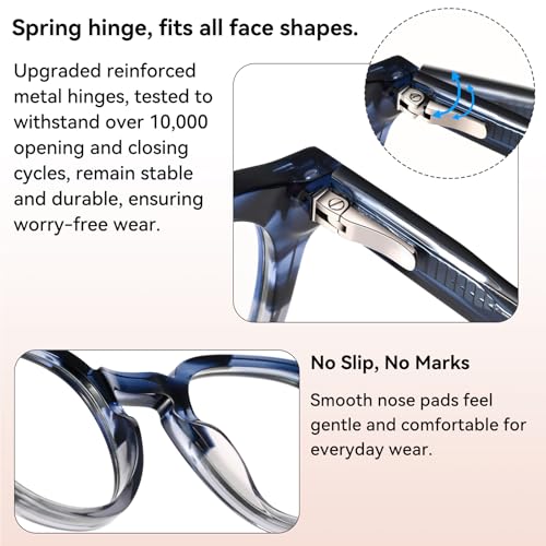 Image of Dollger Blue Light Blocking Glasses for Men Women Retro Round Anti Eye Strain Computer Gaming BlueLight Eyeglasses