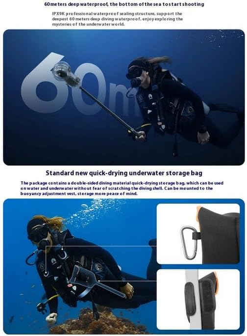 Invisible Dive Case for Insta360 X5,197ft/60M Waterproof Housing,with Anti-Fog Sheet and Bracket