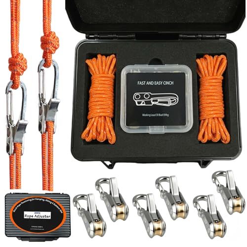 6 Pack Adjustable Tie Down Cord with Quick-Tensioning Buckle...