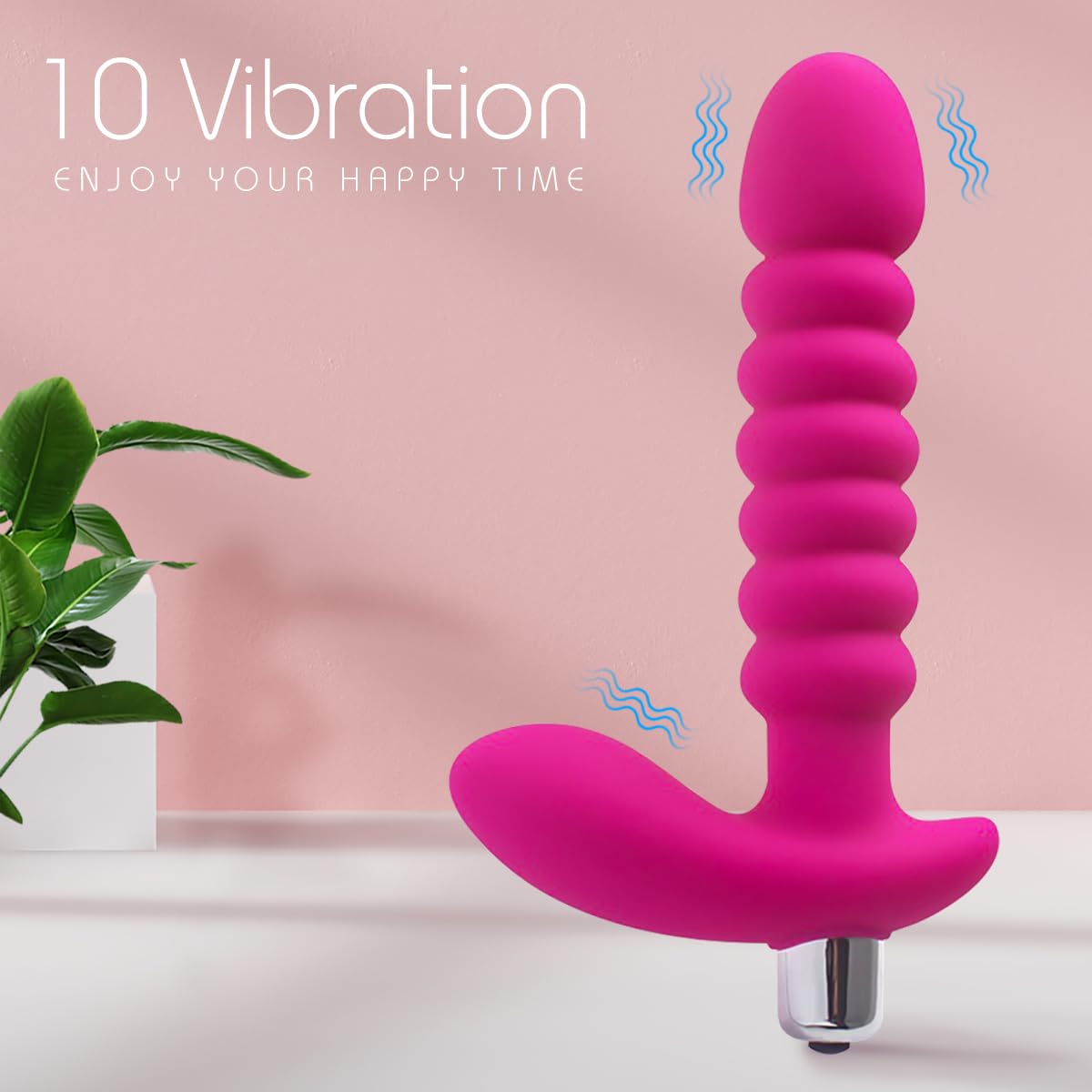 Masturbatori, vibratori, massaggiatori, massaggiatori wireless in silicone, plug anali (rosa)