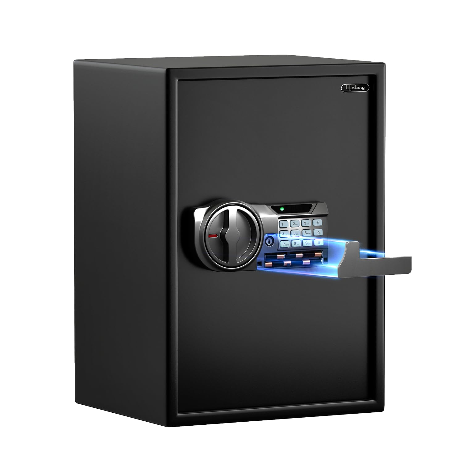 Lifelong 56 L Digital Safety Locker for Home & Jewellery | Sturdy Safe - Passcode Lock, LED Display & Alarm System | Motorized Locking, External Battery Replacement & Safe for Money (LLHSEB20)-image-34