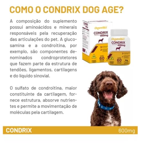 Condrix Dog Tabs 600mg Suplemento Para Cães Organnact 36g