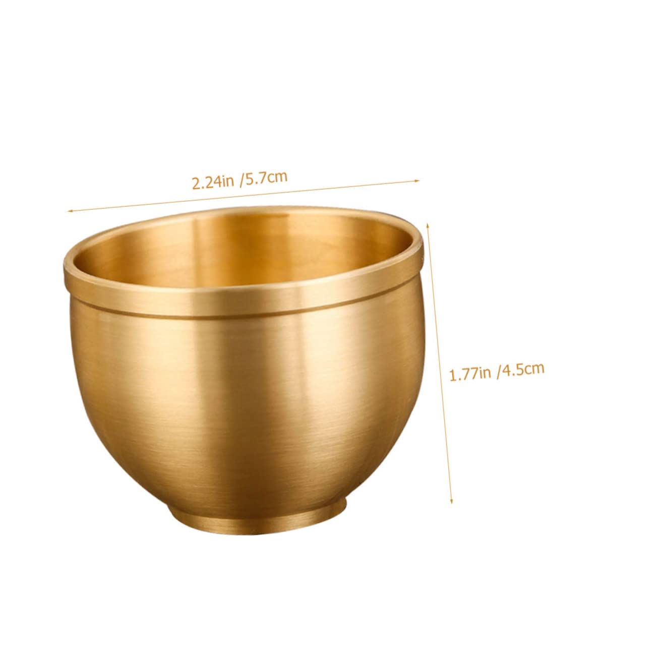 BEBEMOKO Golden Brass Wine Cup Multipurpose Round Drink Container for Home Sturdy Base Design for Wine Whiskey Sake and More for Sharing with Friends and Family