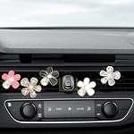 Mandark 6PCS Rhinestone Daisy Air Vent Clips, Silver - Image 6