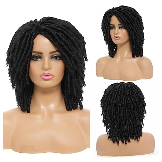 Dreadlock Synthetic Braiding Short Wigs for Black Women Crochet Twist Braids Wigs Afro Curly Synthetic Hair Braiding Wig African Hairstyle (6 inch 1B)