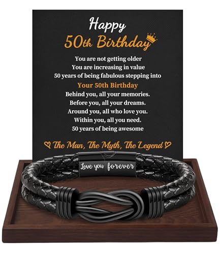 Pulsera de cuero para hombre regalo cumpleaños miniatura 1