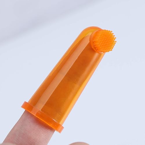 Miniatura 4 de LIFKOME Cepillo de dientes para bebé, 2 piezas, cepillo de dientes de silicona para dentición, masajeador de dedos, guante de dedo, cepillo de