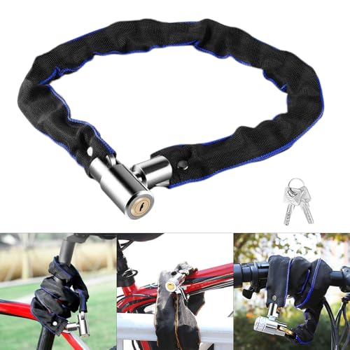 jiahesuw Road Bike Chain Lock Long AntiTheft Bicycles Chain Lock Bike Chain Lock with 2 Key for Motorcycle, Scooter, Fence