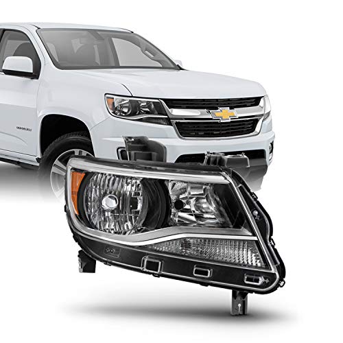 AKKON - Fits 2015-2021 Chevy Colorado [Halogen Type] Black Headlight Right Passenger Headlamp Replacement
