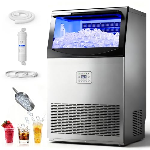 Manastin Commercial Ice Maker, 100lbs/24H Large...