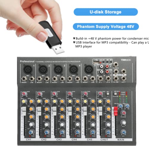 4/7 Channel Professional Powered Mixer Power Mixing Live Studio Audio Sound Dj-Mixer Mixing Console With Usb Slot (7 Channel) #TOP2