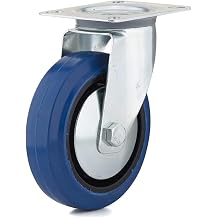 Richelieu Hardware F08338 Industrial Blue Elastic Rubber Caster - Swivel - 4 29/32" Wheel Diameter, x 1 3/8" x 6 3/32"