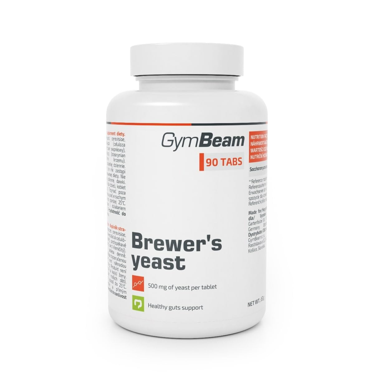GymBeam Integratore di Lievito Di Birra Compresse - 500 mg Saccharomyces Cerevisiae, Lievito Di Birra Capsule Ricche Di Minerali E Vitamine B, Ideali Per Vegani, Atleti E Problemi Digestivi, 90 cpr