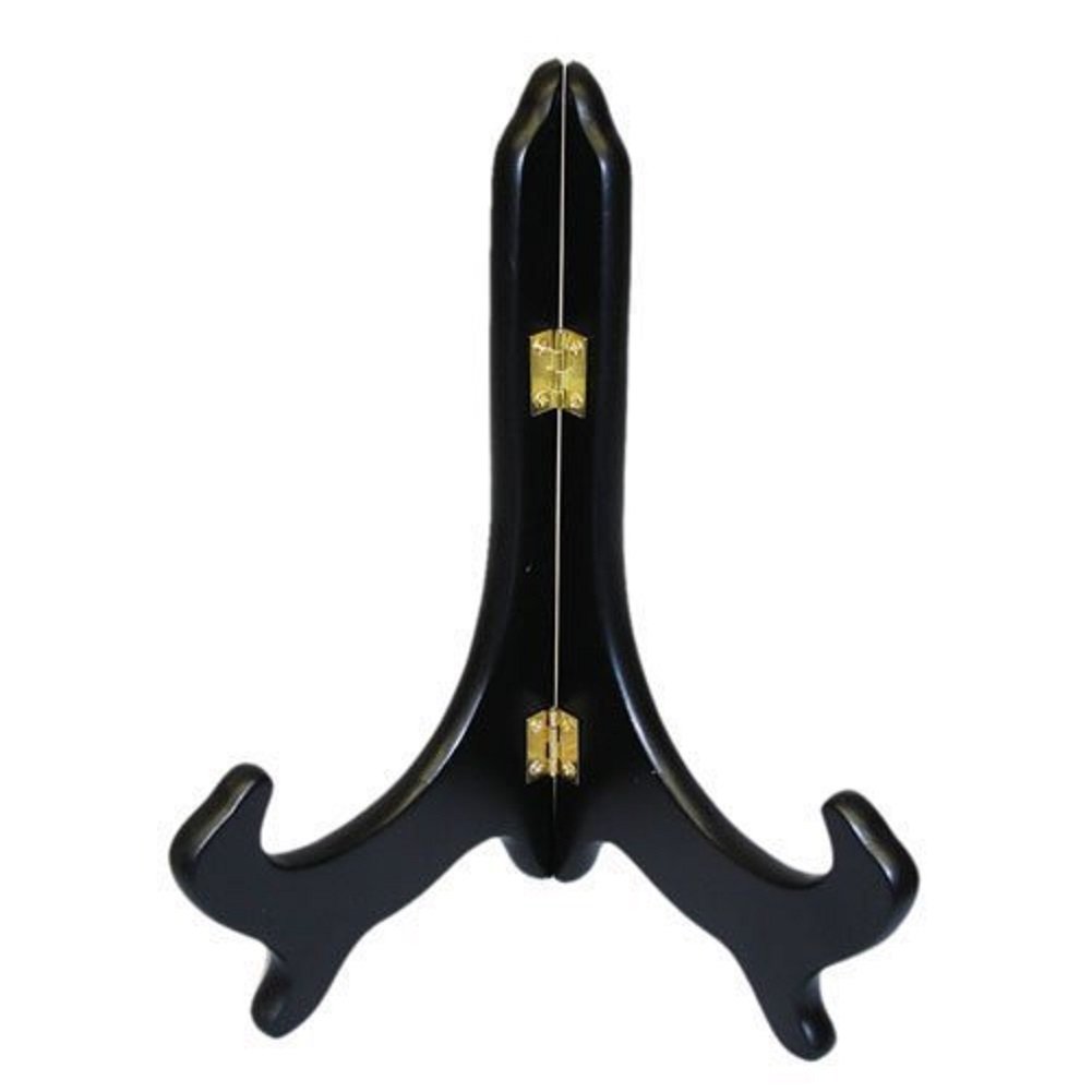 Chevalet 14 Inch noir Feng Shui Import en bois marron foncé pour assiette