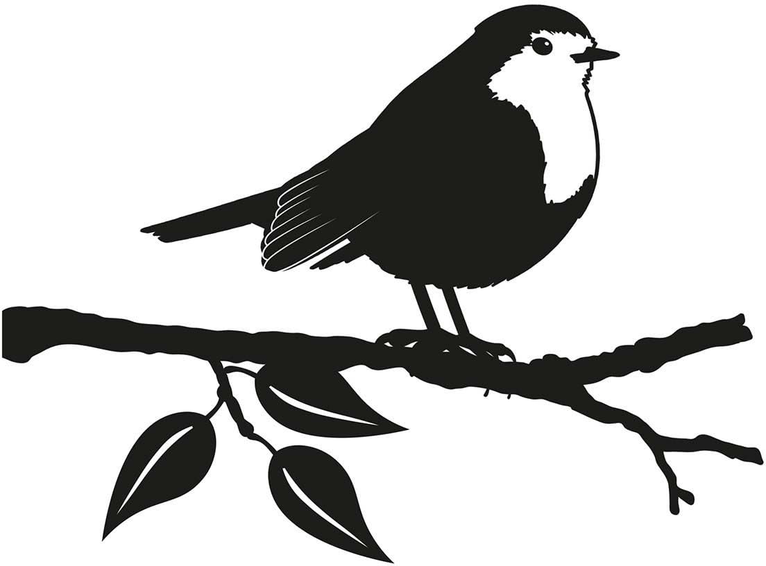 Metal Garden Decorative Tree Silhouette Robin Design | Garden Décor, Outdoor Decoration, Tree Silhouette, Robin Ornament, Metal Birds