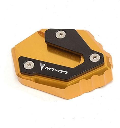 EDKAY for Yamaha MT07 MT 07 MT-07 2014-2019 2018 2020 2021 Motorbike Kickstand Sidestand Side Stand Enlarge Extension Pads with Logo Side Frame feet