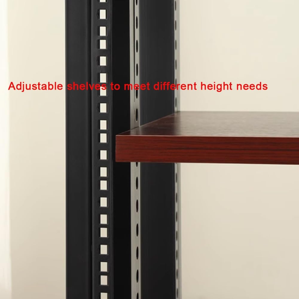 Supporto AV Ma a 4 livelli con ruote in noce o rack per proiettore PS5 console di gioco DVD giradischi HiFi Ste cabinet (altezza 81,3 cm, 4 livelli)
