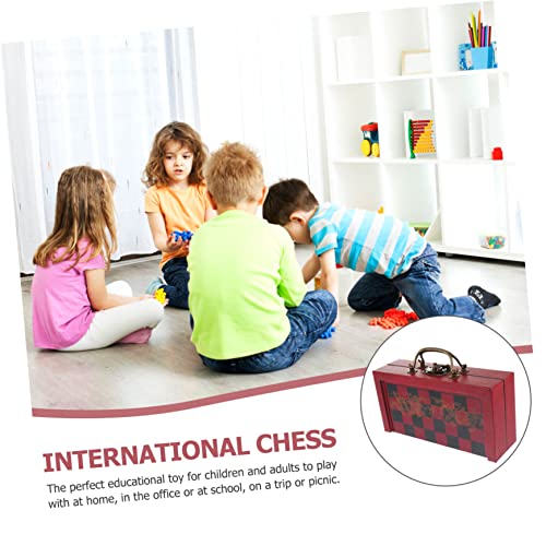 Jeu d'échecs vintage pliant petit format puzzle de stratégie portable - 3