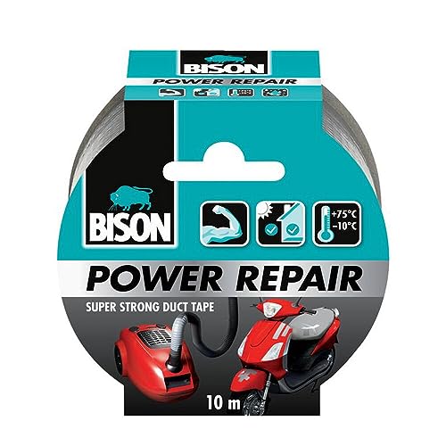 Bison Kit Power Repair Tape Grey 10 m Super strong repair and duct tape for universal use with high initial tack
