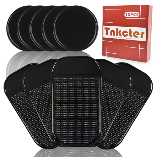 Sticky Gel Pad for Car Dashboard 10 Pack,Silicone Non Slip Pads to Car Dashboard,Glass,Mirrors,Metal Tile Wall,Kitchen,Phone Stand,Recipe Holder,etc Tnkcter
