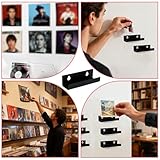 Record Shelf 6pcs 10cm 4'' Acrylic Vinyl Record Wall Mount Black Stand Easy to Install Shelves Holder for Albums LP CD Minimalist Book Record Picture Collectibles Storage Display Ledge Set - Image 6
