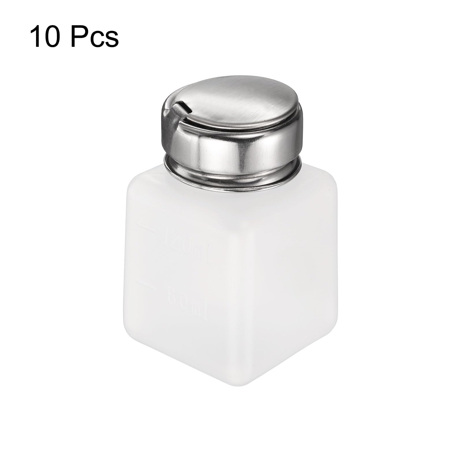 QUARKZMAN 10Pcs Dispensador De Alcohol Con Solvente 120ml(4oz) Dispensador De Quitaesmalte De Uñas Botella Con Bomba De Presión Color Blanco