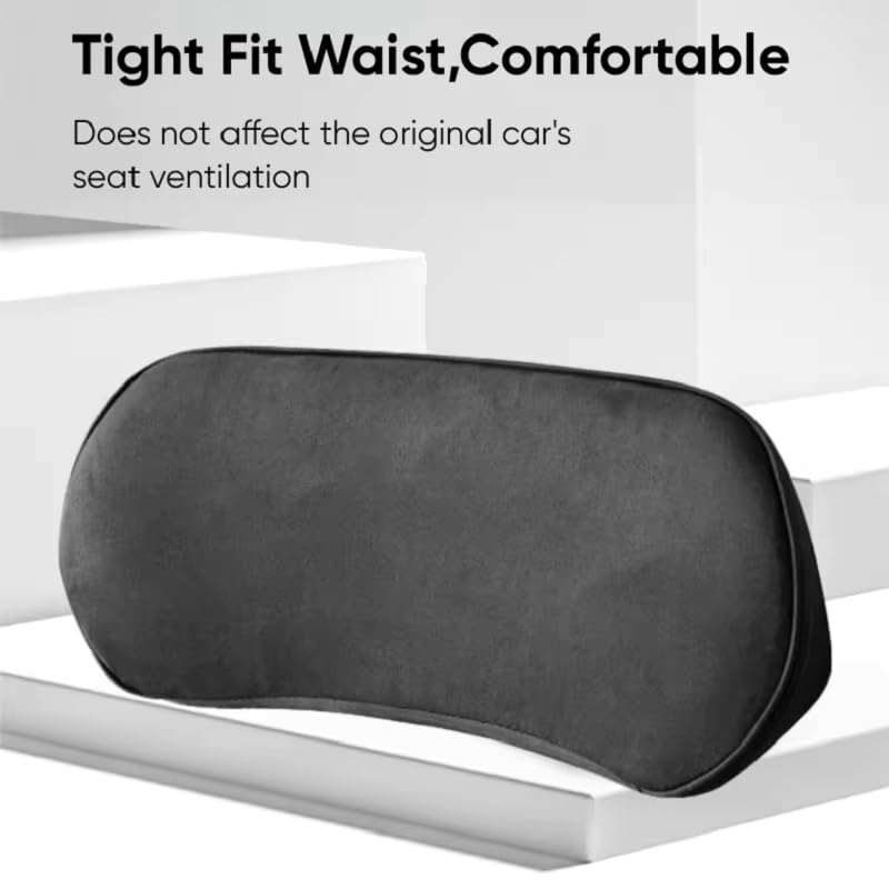 Image of PilloWillo Lumbar Support Wedge Pillow for Car Seat & Office Chair | Memory Foam Back Cushion for Lower Back Pain Relief | Ergonomic Waist Support for Driving, Office & Long Travel Sitting | Silver