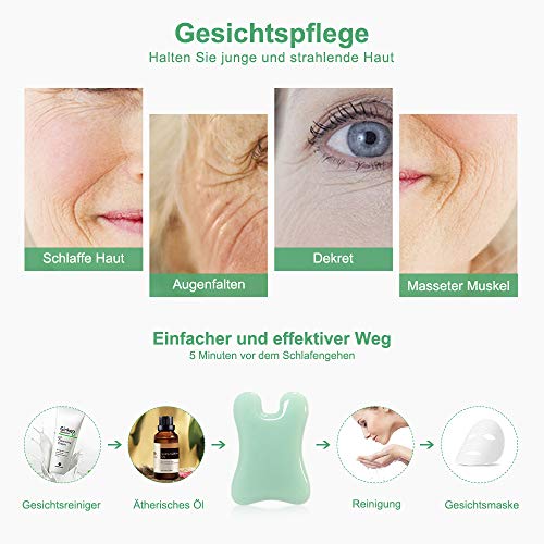 Guasha Massagewerkzeug, 4 PCS Stein Gua Sha Brett, Guasha-Kratzmassageset für die SPA-Akupunktur Physiotherapie Muskelknoten Gesichtspflege-Behandlung Gewebe Lymphdrainage - Image 4