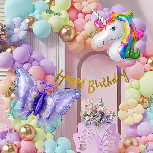 Image of Special You Butterfly Theme Birthday Decorations with Pastel Balloons for Decoration, Foil Balloons for Decor, Butterfly Stickers for Wall Decoration, Birthday Decoration Kit for Girls- 60 Pcs
